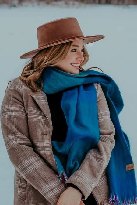 Blue Ombre Alpaca Scarf