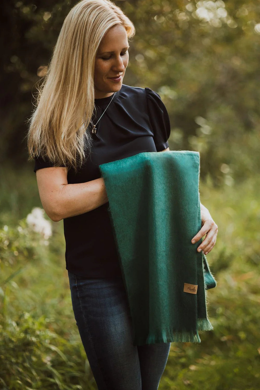 Green Horizon  Alpaca Scarf